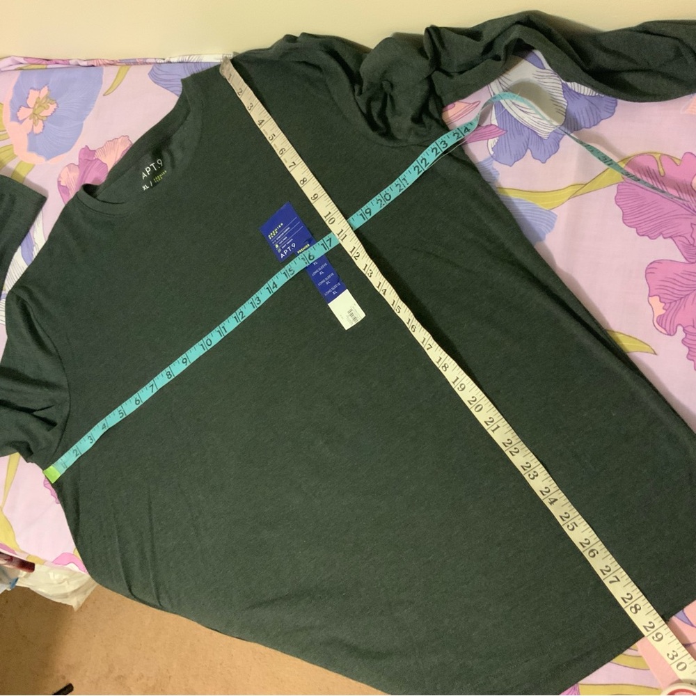 NWT Apt.9 Premier Flex Men’s Casual Long Sleeve Crew Gray Tee - Picture 6 of 7